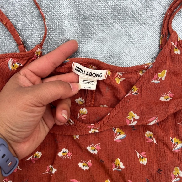 Billabong Rust Floral Mini Dress - Picture 3 of 3